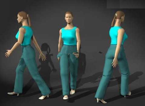 Mouvement personnages fminins Modles 3D