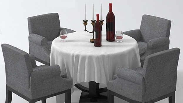 Table ronde Chaise en modle combin