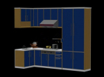 Bleu armoires modle 3d