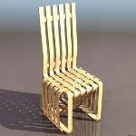 Rattan modle 3d de la chaise