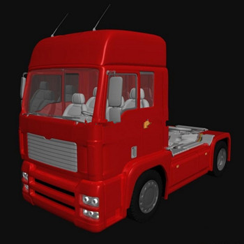 Red camion modle 3d