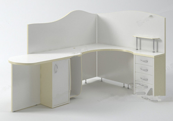 Blanc modle 3D de bureau