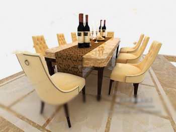 Tables et chaises de luxe 3D Modles