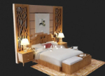 Lit en bois modle 3d
