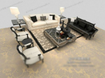 Modle noir et blanc 3d canap