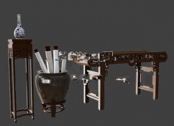 Encre, brosse modle 3d