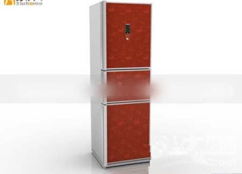 Modle 3d grand frigo rouge
