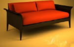 Divan orange modle 3d