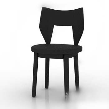 Chaise en bois fonc modle 3d