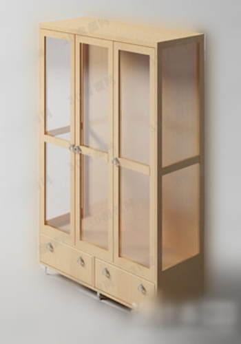 Bon garde-robe en bois modle 3d solide