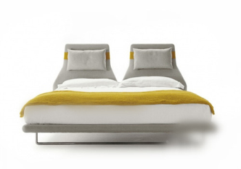 Modle 3d de lit jaune et blanc