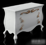 Modle 3d chevet blanc armoire