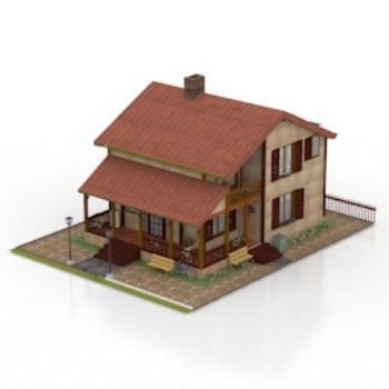 Modle 3D d'une villa moderne