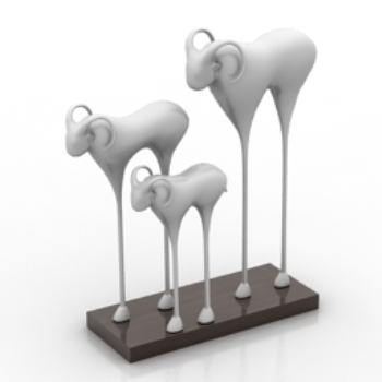 Modle de sculpture Trois agneaux en mtal