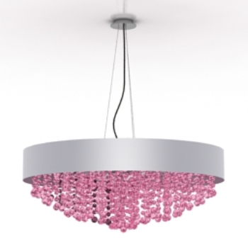 Lustre en cristal rose