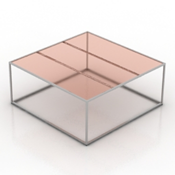 Table rose en verre transparent