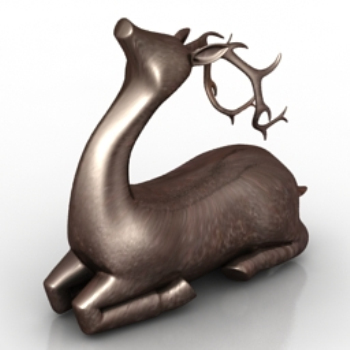 modle cerf de sculpture  genoux