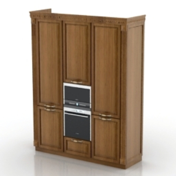 rtro armoire en bois modles 3D