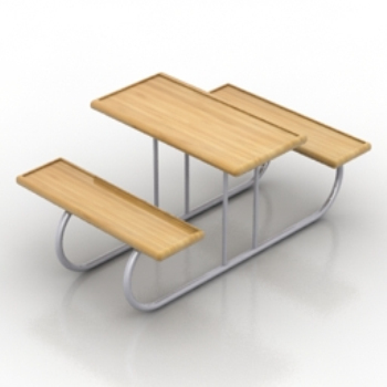 3d salle modle de table