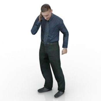 Modle 3D hommes est au tlphone