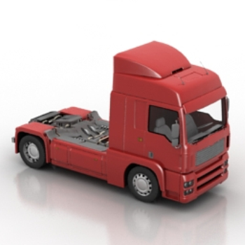 modles cockpit 3D de camion de voiture rouge