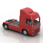 modles cockpit 3D de camion de voiture rouge