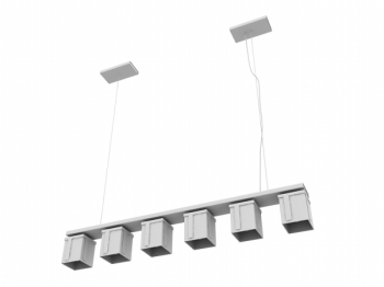 Une range de six lumires lustre combinaison de modle 3d