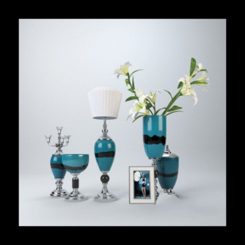 Modle europen de 3D de vase bleu