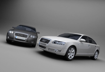 Audi modle 3D en noir et blanc