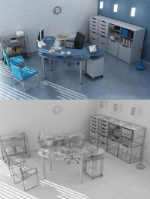 Modles 3D bureau dcores simplement