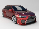 Mitsubishi sport rouge modle de voiture 3D