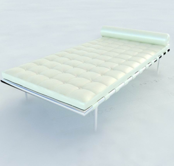 Lit rembourr courte modle 3d