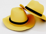 Bord chapeau de cowboy noir jaune modle 3D