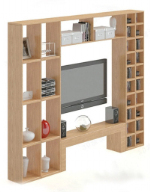 Toile de fond meuble TV en bois modle 3D