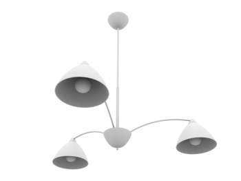 Chandelier blanc modles triangle cratif 3d