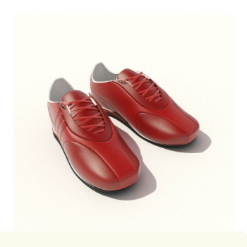 Baskets en cuir rouge modle 3D