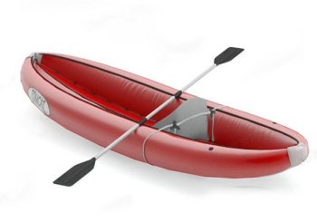 modle 3d de canoë rouge