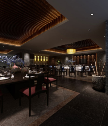 Modle chinois restaurant 3d style rtro