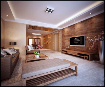 Modle 3d bois de style rtro salon