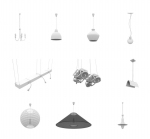 Modle 3D de lustre blanc