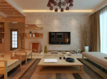 le salon de style moderne des lments en bois, en 3d