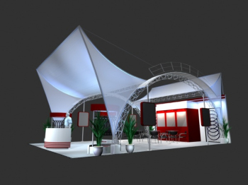 modle 3d en rouge et blanc thme exposition
