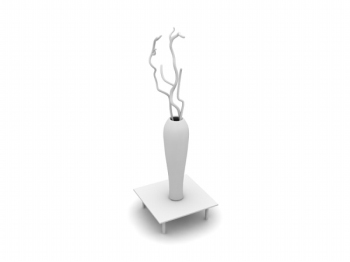 Vase blanc ornements modle 3D
