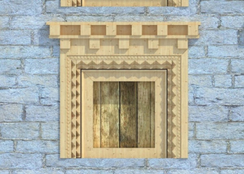 Fentre en bois tibtain modle 3D
