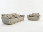 Moderne canap en tissu gris modle 3D