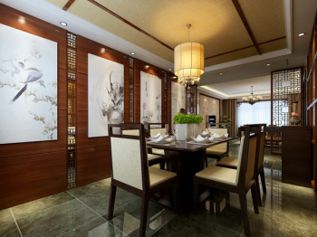 Restaurant de style chinois modle 3d maison