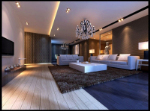 Moderne, lgant grand salon modle 3d