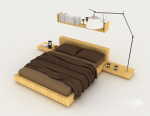 Accueil modle en bois brun lit double 3d