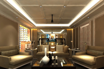 Moderne, salon, salle, plafond, 3D, modle