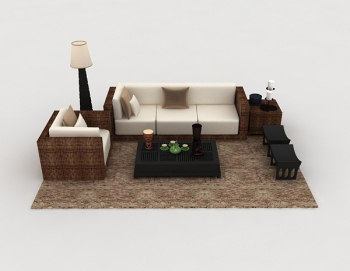 accueil loisirs wood association sofa modle 3d 